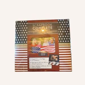 TAPESTRY BY C.R. GIBSON scrapbook patriotic stars stripes album 12x12 kit NIP